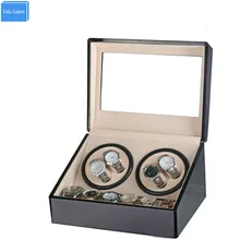 Global Plug Use Black Wood Surface Watch Winder Box Inner Velvet Automatic Rotation 4+6 Watch Winder Storage Case Display Box Global Plug Use Black Wood Surface Watch Winder Box Inner Velvet Automatic Rotation 4+6 Watch Winder Storage Case Display Box