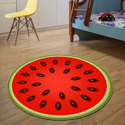 

Cute MAT Watermelon Round Mat 80/100/120/160CM alfombras dormitorio Carpet Living Room Deurmat Dier rugs Swivel chair Mats tapis