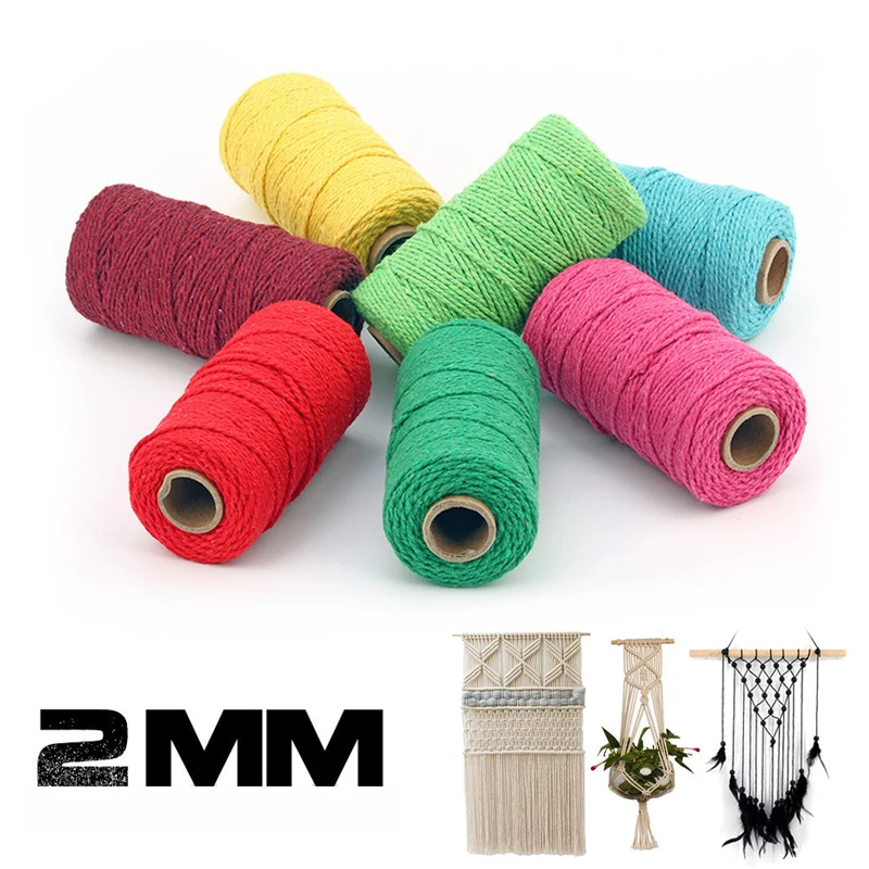 2mm 100M Macrame Cord Cotton Natural Rope Twine Rope Macrame Cord Twine
