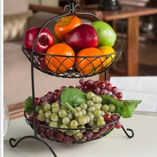 Гостиная корзина для фруктов Европейская миска для фруктов. Два слоя фруктовой корзины r варочной панели. Тележка для выпечки