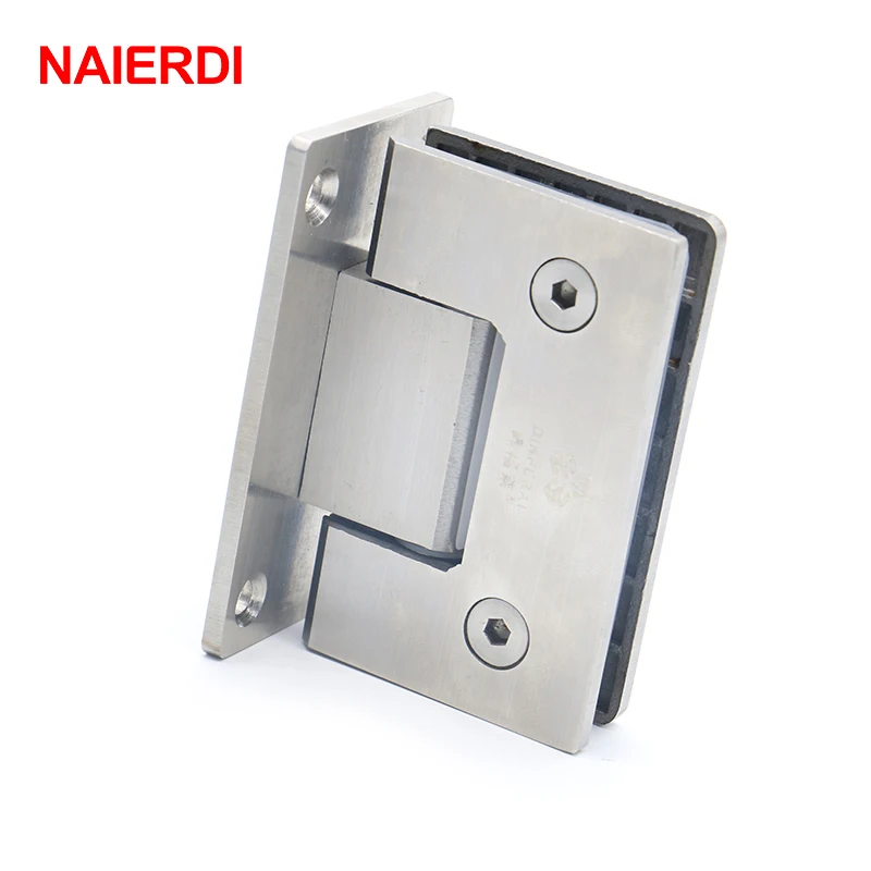 NAIERDI-4913 90 Degree Open 304 Stainless Steel Hinges Wall Mount Glass Shower Door Hinge For Home Bathroom Furniture Hardware