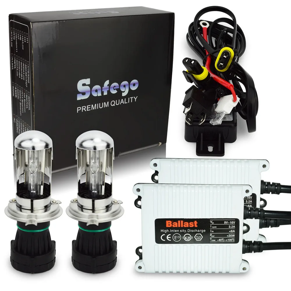 Safego 1 комплект AC 12v 35w Hid Xenon kit h4, H4-3, h13, H13-3, 9004,9004-3,9007, 9007-3 автомобильный светильник Xenon 4300 K, 6000 k, 8000 k, с балластами