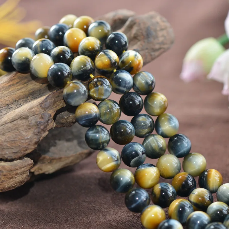

Joanlyn Grade A Natural Blue Yellow Tiger's Eye Beads 6mm-16mm Smooth Polished Round 15 Inch Strand TE11