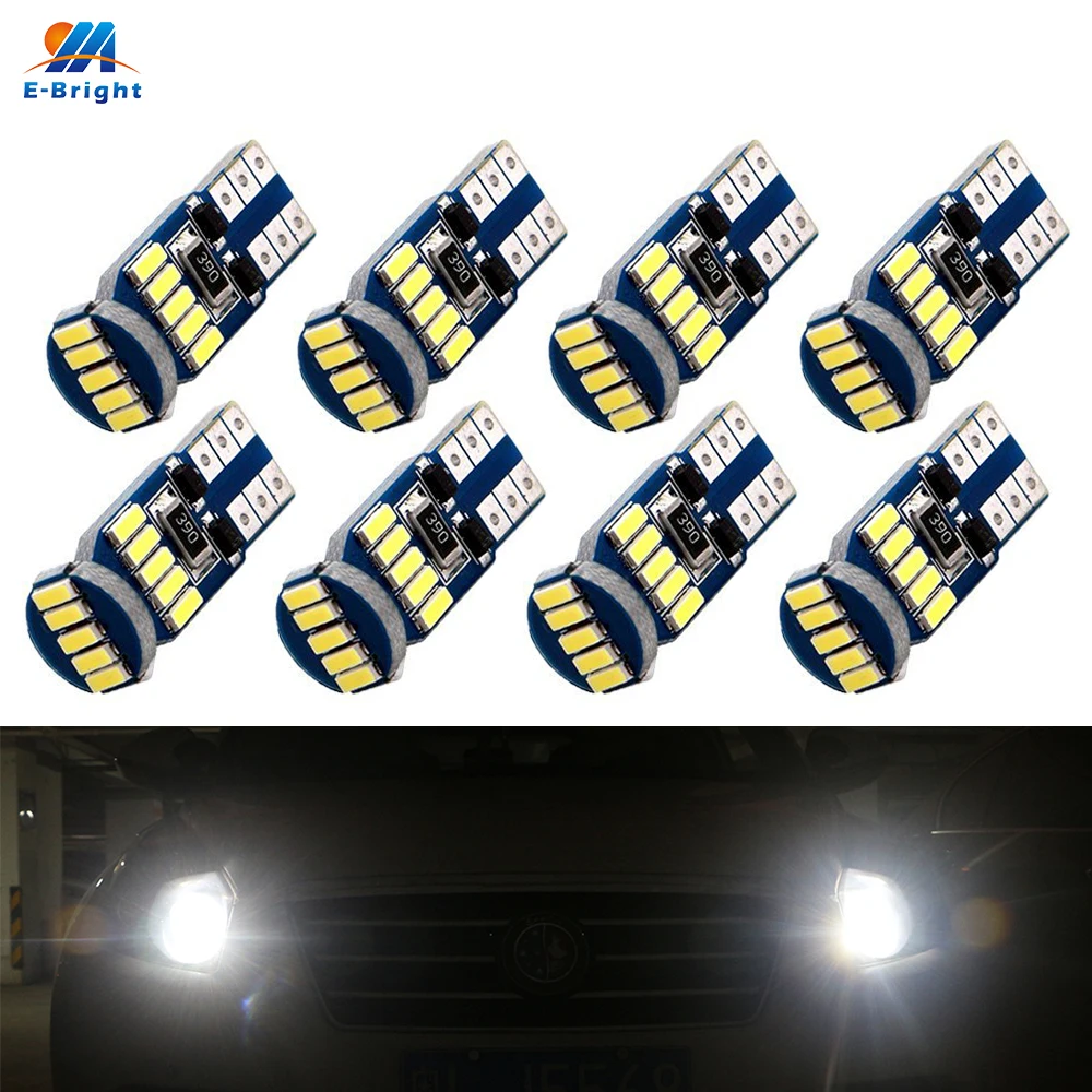 8 шт. T10 W5W 194 Canbus без ошибок клиновидные лампы 4014 15 SMD светодиоды Can-bus Авто зазор