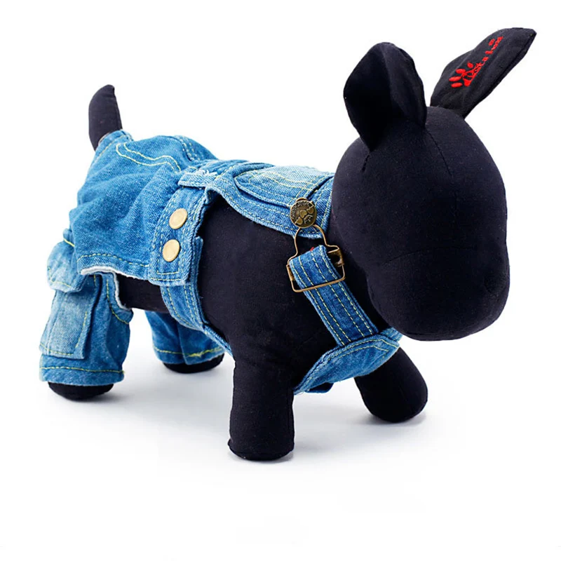 

Newest Design Warm Pet Dog Clothes Jeans Thickening Four Legs Pet Clothes for Autumn and Winter Denim Jumpsuits Pet Supplies