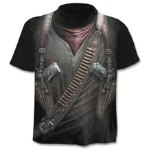 2019 nuevo para hombre Camiseta camiseta 3D arma cuchilla de Guerrero Harajuku impresión t camisa verano o-Cuello gótico, punk, vintage camiseta rock