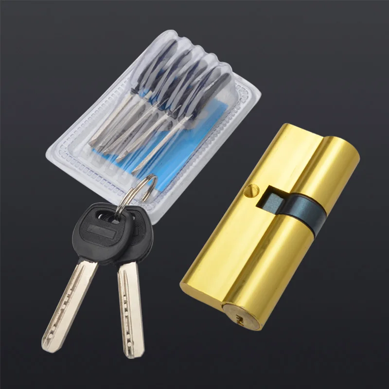 1set High Quality Aluminum Door Cylinder Lock Indoor AB Key Anti Theft Entrance Brass Door Lock