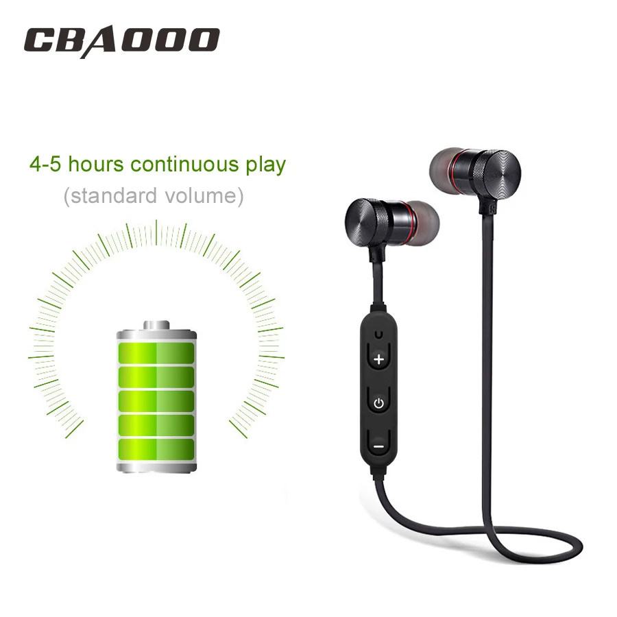 CBAOOO Bluetooth наушники Беспроводная гарнитура Спортивная Магнитная Водонепроницаемая Hifi бас с микрофоном для android iphone xiaomi