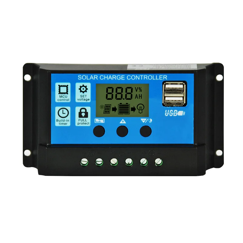 Солнечный контроллер 12V24V USB зарядное устройство для мобильного телефона 10A/20A/30A