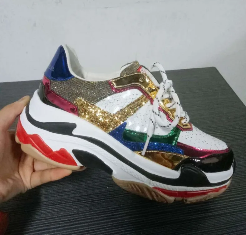 Chaussures Croix Mode Nouveau 2018 3 Femmes Sport 2 De Bling Plate Marque Paillettes Automne forme Respirant 1 WxYxvr6Rn