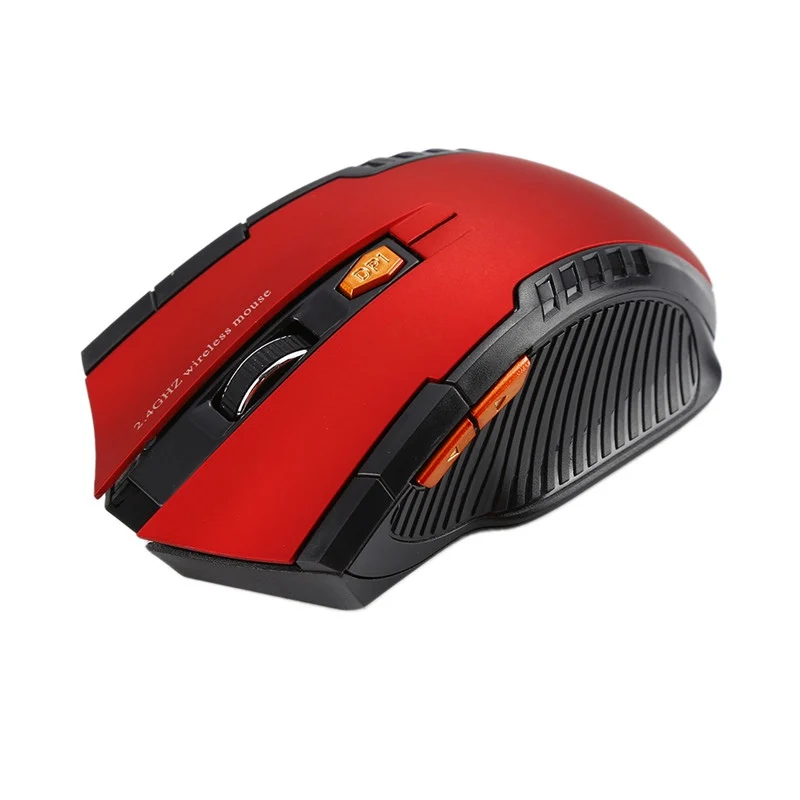 Профессиональная беспроводная мышь 1200 dpi 2,4G игровая мышь геймер Бесшумная Встроенная батарея Компьютерные Мыши для ПК ноутбука - Цвет: Красный
