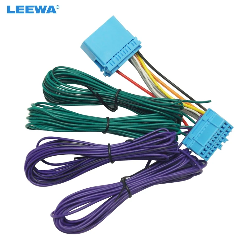 

LEEWA Car Radio Wire Harness Adapter For Honda Stereo Radio Male Connector To Female Connector With RL/RR Speaker Extension Wire