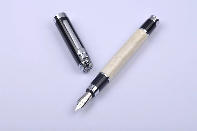 Caneta de Tinta Canetas para Escrever Canetas com Presente Duke Fino Caneta Irídio Clipe Prata Metal Escritório Case Escola Suprimentos Nib 0.5mm 5 Duke fino nib caneta de tinta caneta
