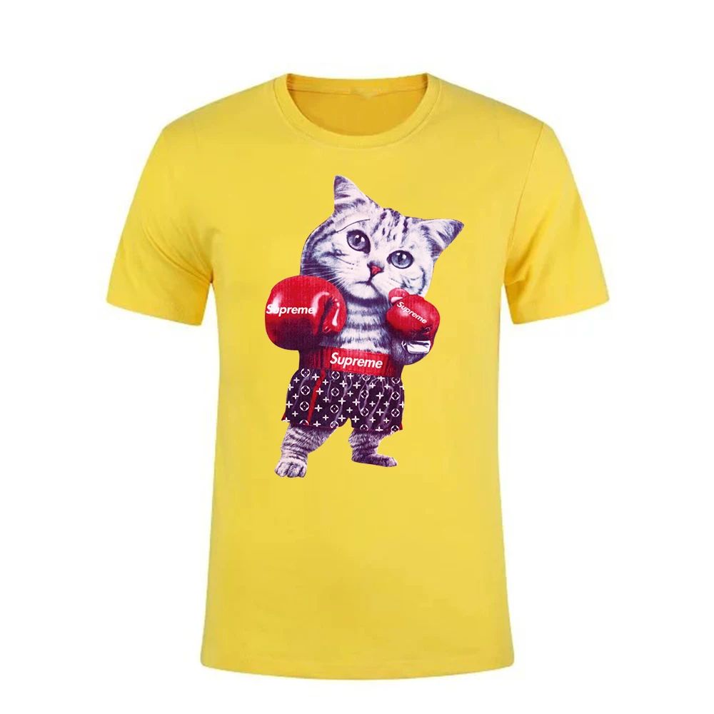 

Stefan janoski Men Boxinger Cat Fashion 3D Print T-Shirt Summer Kawaii Plus Size Puglism Strong Boxer Male T shirts