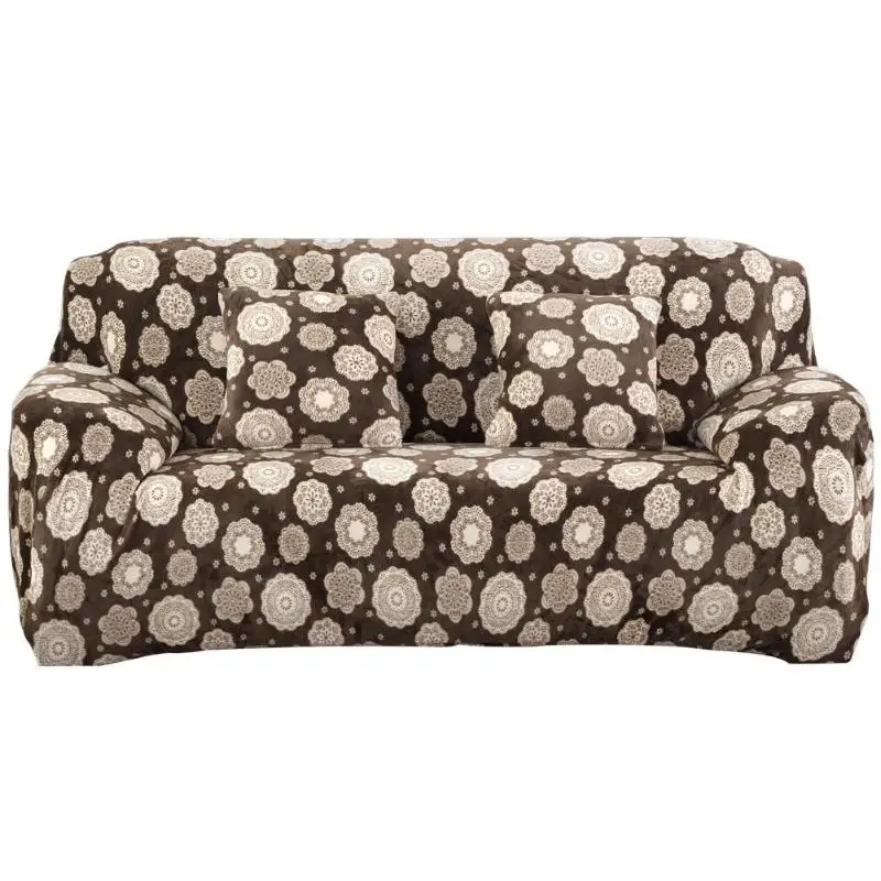 Утолщенный флисовый эластичный чехол для дивана, эластичный чехол для дивана с цветочным принтом, чехол для мебели - Цвет: G