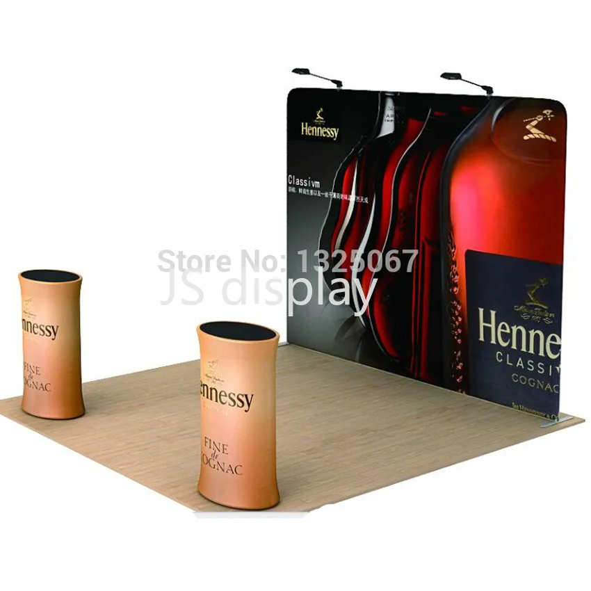 

10ft Custom Portable Tension Fabric Trade Show Display Pop Up Stand Booth Back Wall with Graphic Print Exhibition