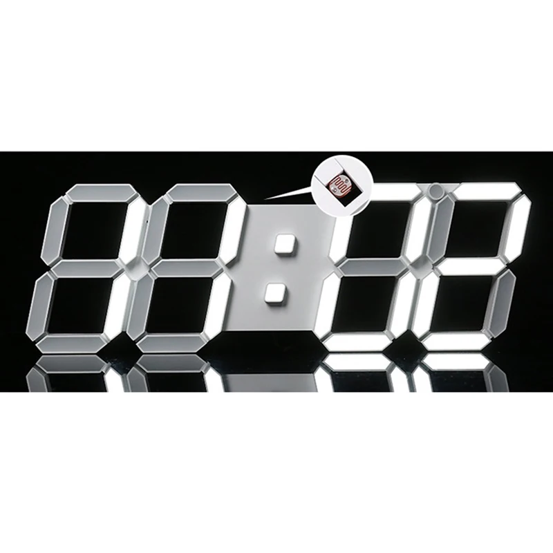 Большой современный дизайн цифровой светодиодный Скелет настенные часы таймер 24/12 3D