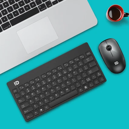 Милая беспроводная клавиатура и мышь комплект для ноутбука, настольный бесшумный легкий офисный Домашний Мини Портативный игровой клавиатуры мыши - Цвет: black set