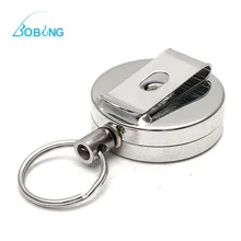 Bobing 2Pcs/lot 65cm String Stainless Steel Fly Fishing Zinger Retractable Reel Cord Retractor Tying Tool Clip