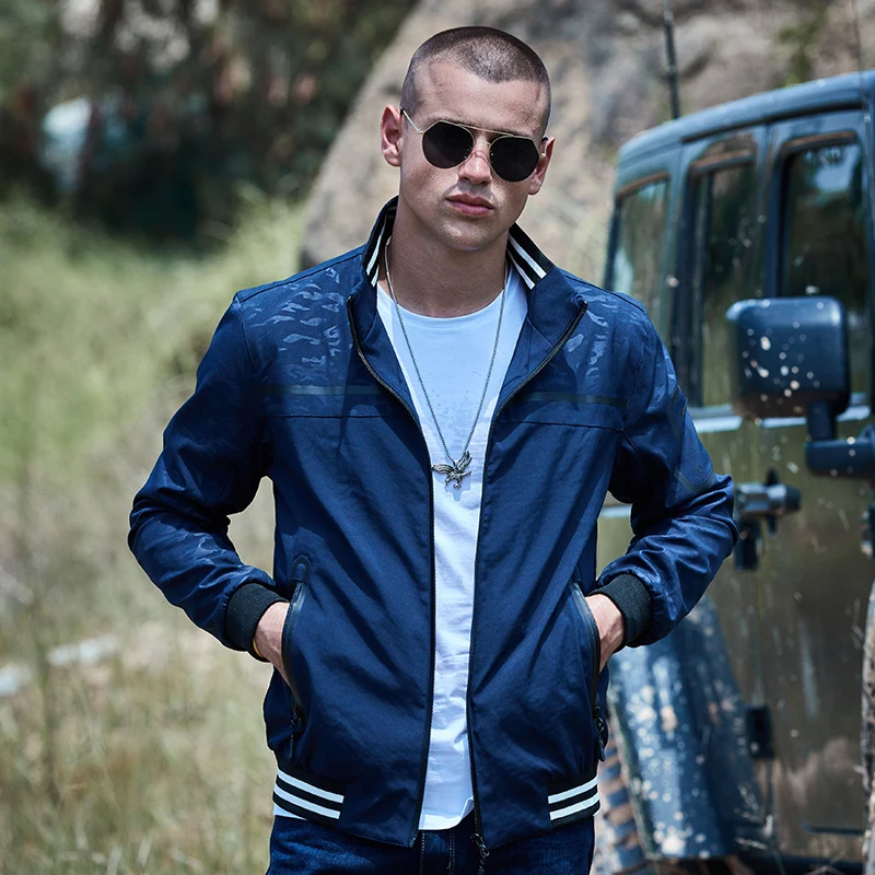 Flash Sale Men Jacket Slim Fit Windbreaker Motorcycle Stand Casual Fashion Business Office Work Coat High Quality Classic Bomber Jacket