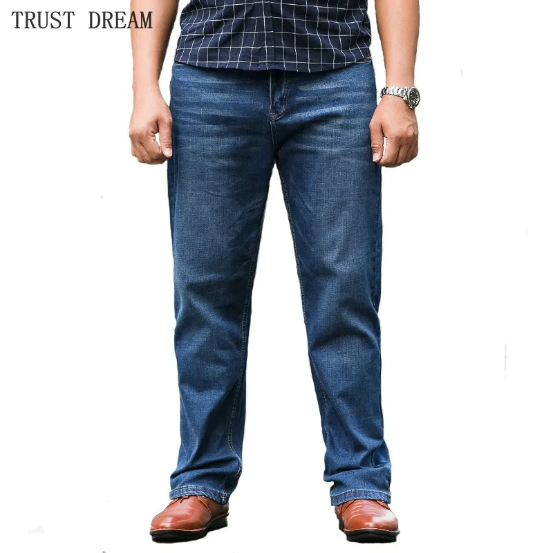  Man Straight Regular Denim Pant Blue Washed Men Casual Big Trousers Business Style Clothing Fashion Male Jeans 