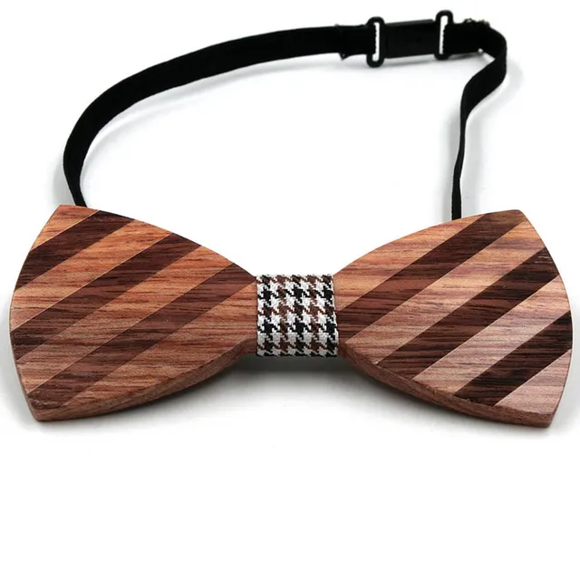 2017 Brand New Striped Wood Bow Tie Mens Classic Accessory Wooden ...