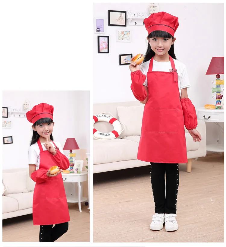 

Children Cook Chef Uniform Halloween Cosplay Costumes Kids Wear Chef Kitchen Children Wear Uniform Apron + Hat + Gloves