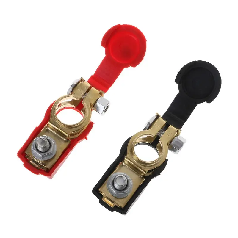 Auto Car Battery Terminal Connector Battery 1 Pair Quick Release Terminals Clamps Cap Clips Copper For Car Truck Caravan