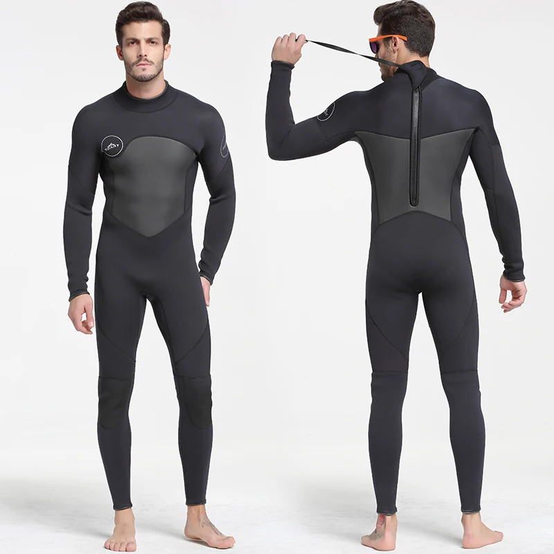 Men's 5mm Black/Grey Wetsuit for Scuba Diving Surfing Fullsuit Jumpsuit