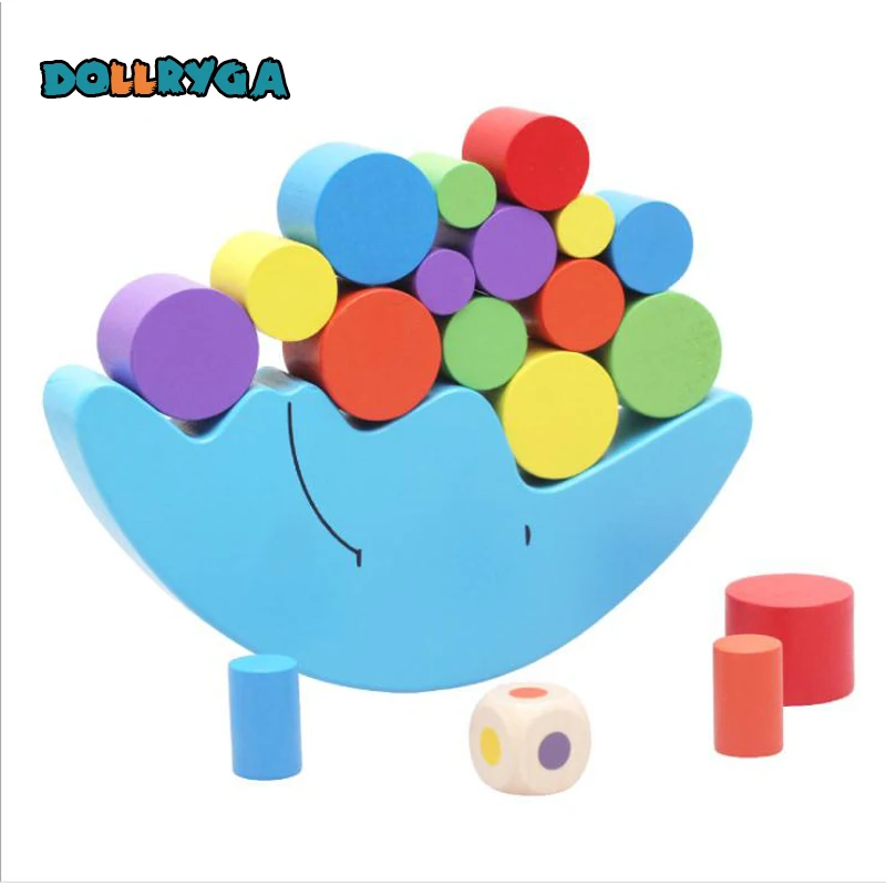 DIY Wooden Blocks Early Childhood Educational Control Balancer Blocks Wooden Rainbow Improve IQ Kid Gift Free Shipping DOLLRYGA 