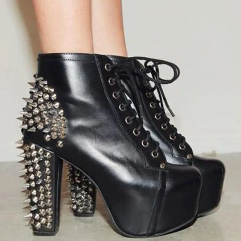 Leather Spiked Boots | ShopStyle