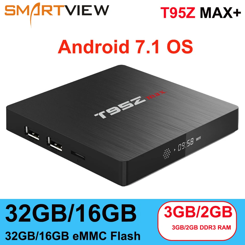 

Original T95Z Max Smart Android 7.1 Set Top Box 2GB/3GB RAM 16GB/32GB ROM Octa Core S912 Dual WIFI TV Box HD 4K Media Player