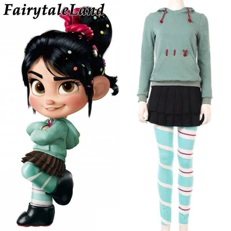 

Wreck-It Ralph Vanellope Cosplay Costume Fancy Cosplay Wreck-It Ralph Costume Vanellope Halloween Costumes Custom made