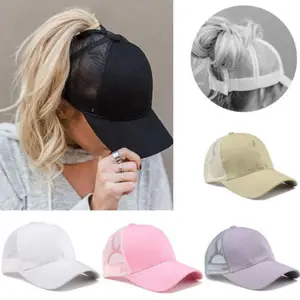 Tennis cap Snapback Drop Shipping Women Messy Bun Baseball Hat Outdoor sunshade Ponytail