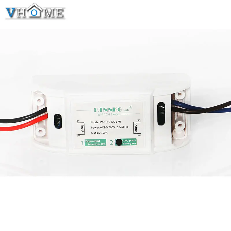 VHome touch remote control switch,wireless 2.4g wifi + RF 433MHz relay receiver power supply 90v-250v 10A transmitter