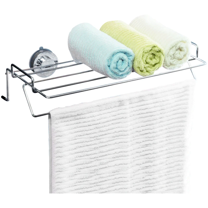 

Strong suction cup towel rack towel rack bathroom towel hanging rod without trace stainless steel towel bar LO42541