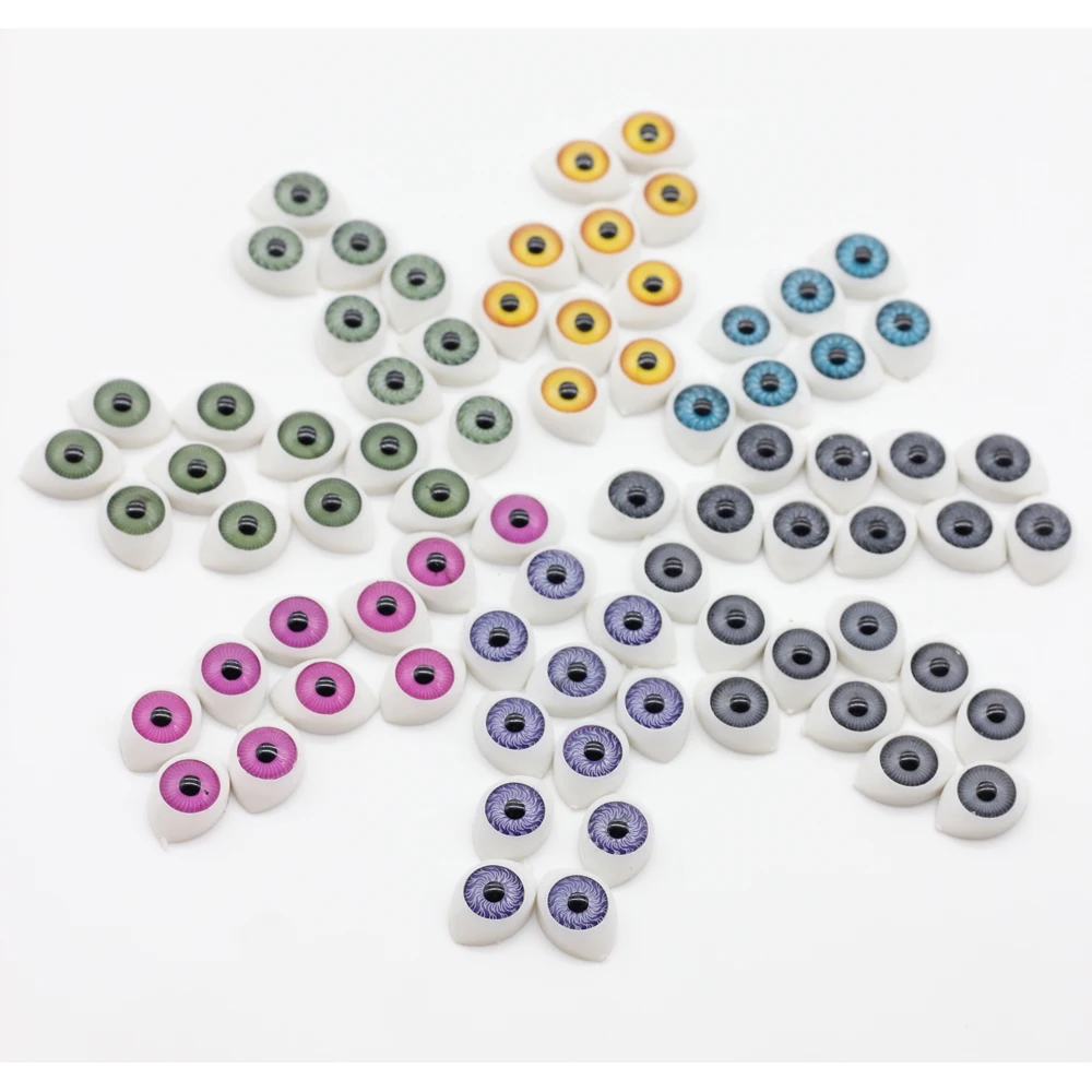 10pcs 11 16mm Mix color Half Oval Acrylic Plastic Doll Eyes For BJD Dolls Toy Making