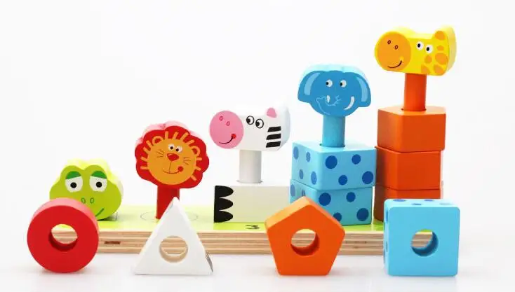 

Wooden montessori materials Baby's Educational Toys For Children Color Geometry building