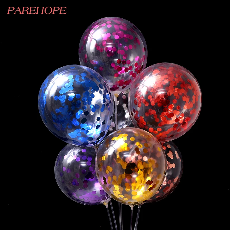 

12'' 10pcs Confetti Balloon Gold Latex Balloons Children Birthday Party Wedding Decorations Ballon Helium Transparent Ballons