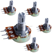 5 шт. 50 к 15 мм ом Линейный конус роторный панельный потенциометр горшок