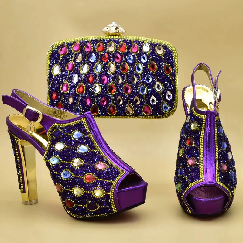 

High Quality Italian Shoe and Bag Set in Heels Wedding Shoes and Bag Set African Sets 2019 Nigeria Party Shoe and Bags for Women