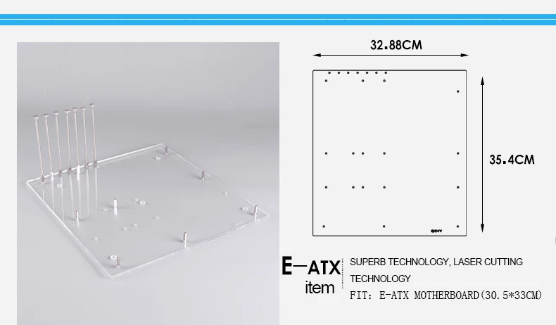 QDIY YJ-EATX02 большой E-ATX чистый прозрачный акриловый открытие материнская плата платформа Кронштейн Рамка шасси лоток