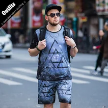 Новые Брендовые мужские Шорты. летние комплекты. носит, одежда Топ жилет. homme Набор, быстро сохнут. короткая футболка, продажи