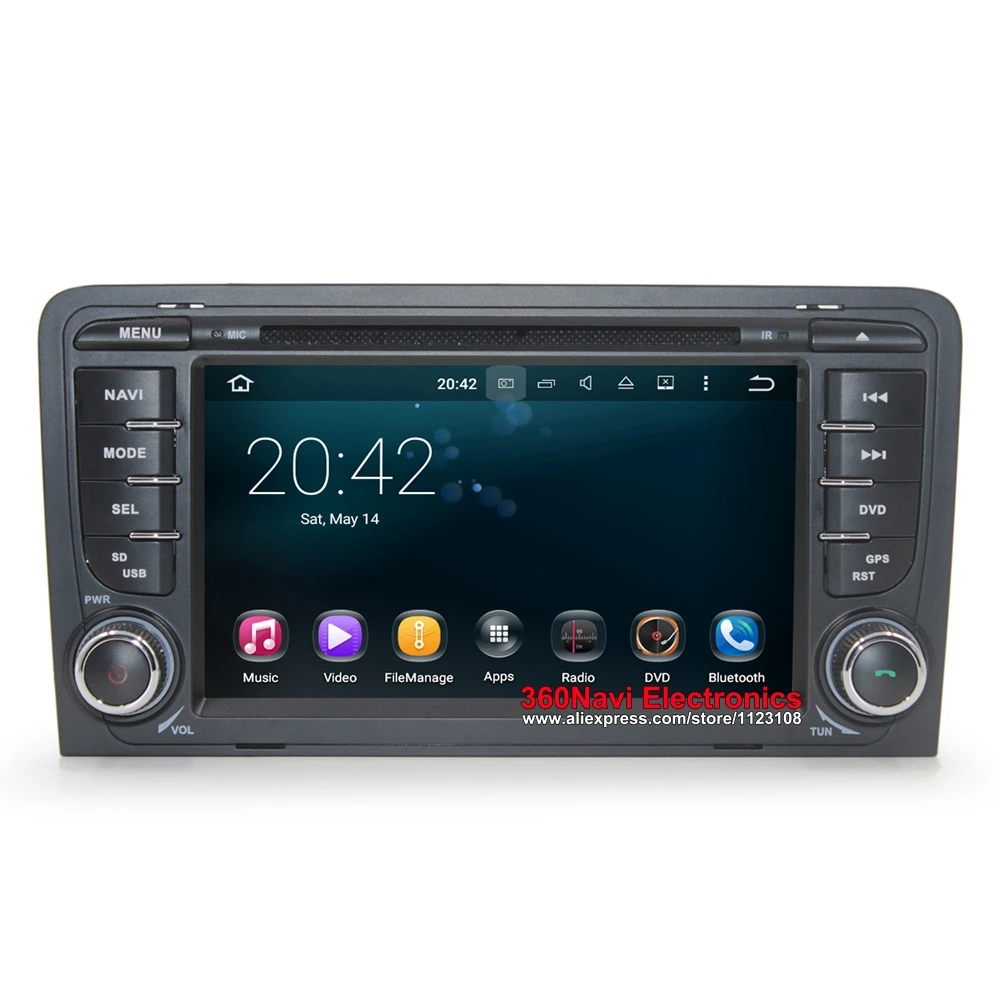 

1024x600 Android 5.1 Car DVD GPS for Audi A3 S3 RS3 2003-2013 With Bluetooth Radio RDS Mirror-link Wifi Free 8GB map card