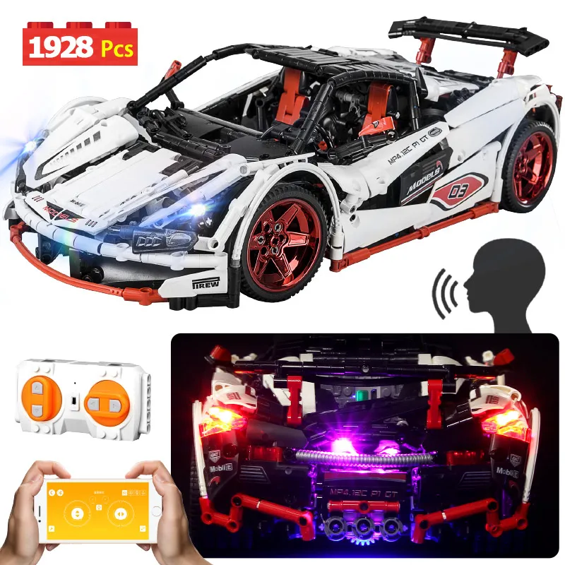

1928PCS 1:10 City RC Racing Car Serie Compatible Technic Blcoks Remote Control and APP Phone Control Toys for Kids Gifts