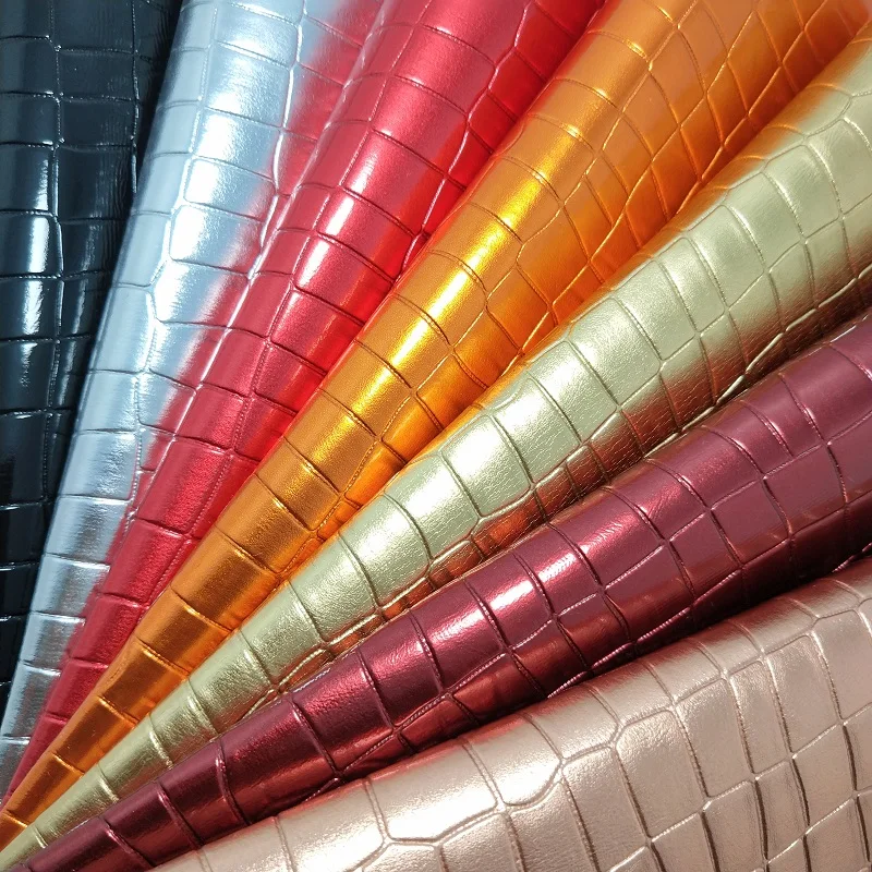 1PC 21X29CM Embossed Croco Leather Vinyl Fabric Faux Leather For Making
