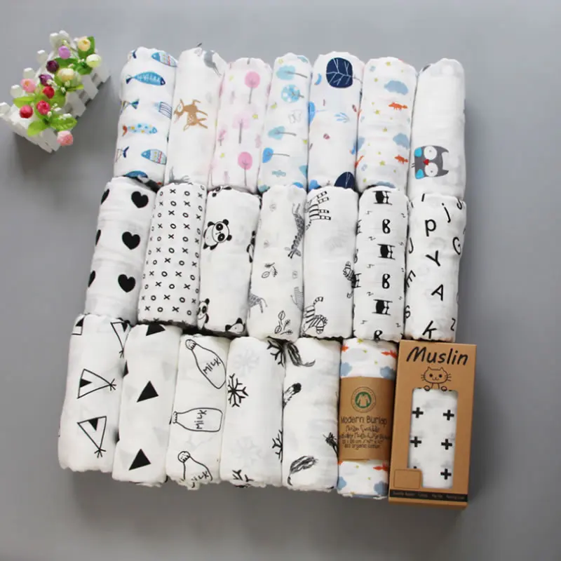 

Muslin Wrap Newborn Infant Swaddle Blanket 100% Cotton soft towel for baby Multi-use Swaddle Blanket Muslin Quilt 120 cm*120 cm