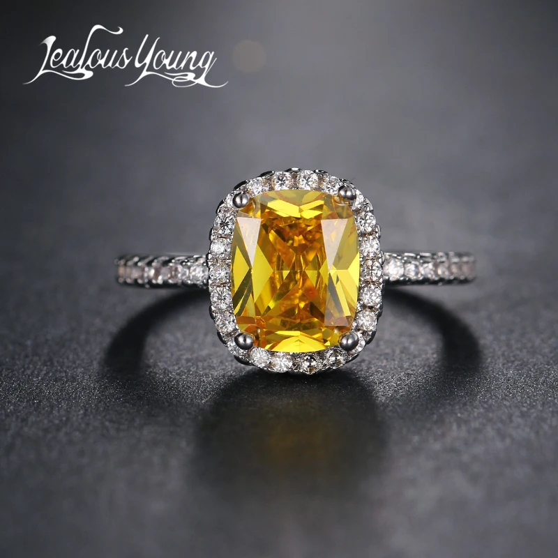 

Classic Champagne Pink Love Ring with Square Top Quality Cubic Zirconia Women Anel Engagement Rings AR072