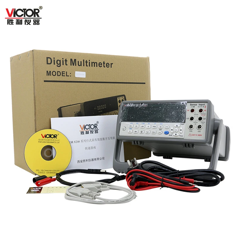 VICTOR VC8246A/8246B двойной дисплей настольный цифровой мультиметр высокоточная Автоматическая Диапазон мультиметр