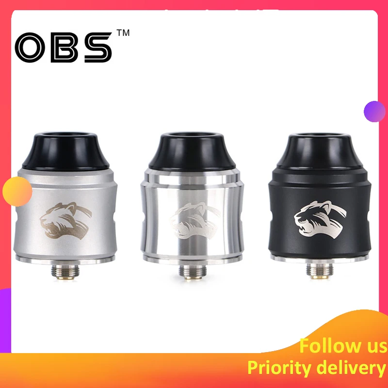 Vape tank OBS Cheetah III RDA с 25 мм для двойных катушек строительства и управления средним